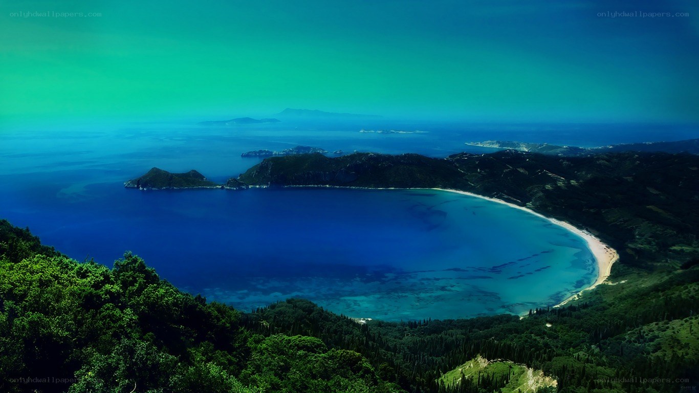 Coastal bay with sandy beach