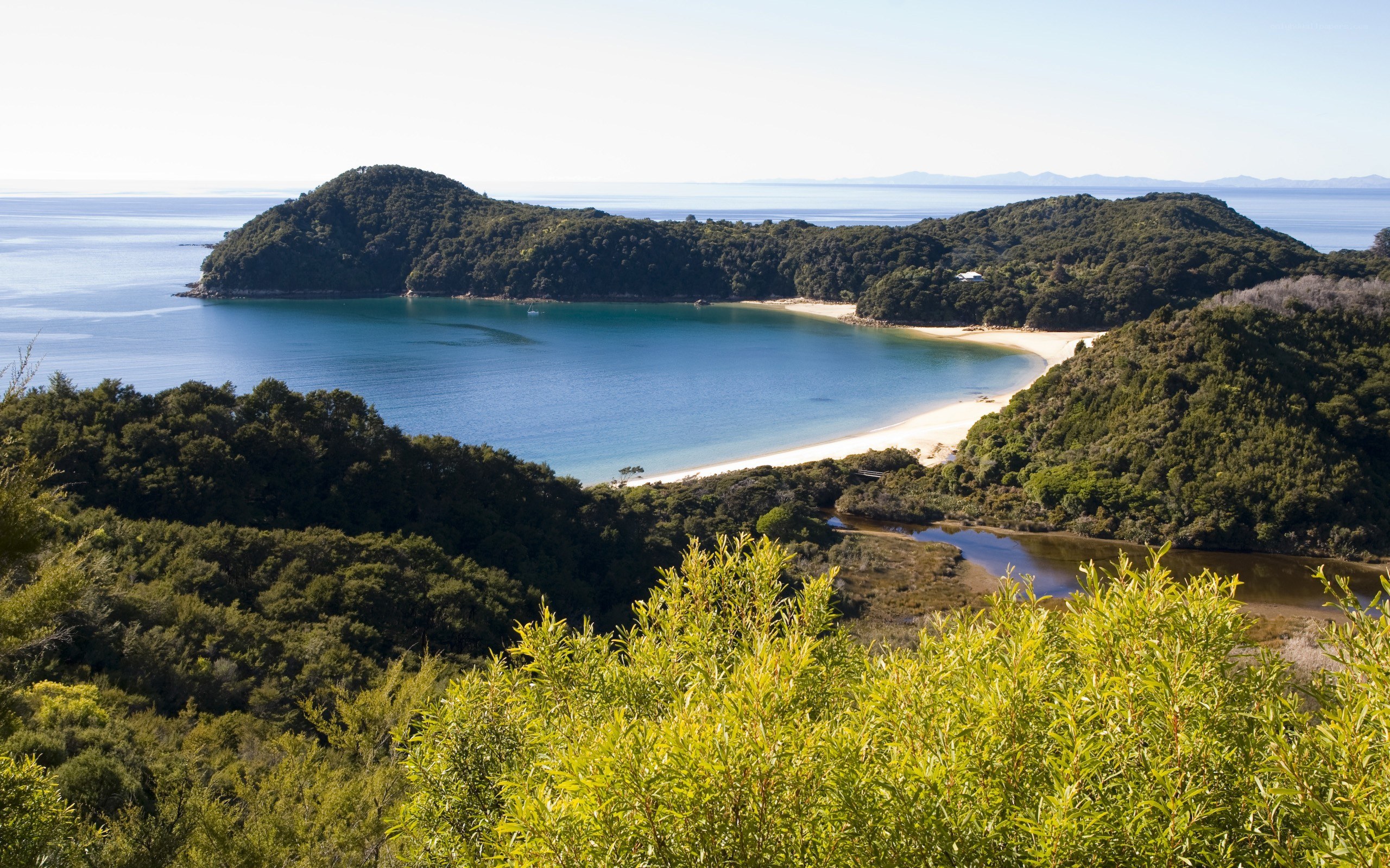 coastal bay with sandy beach