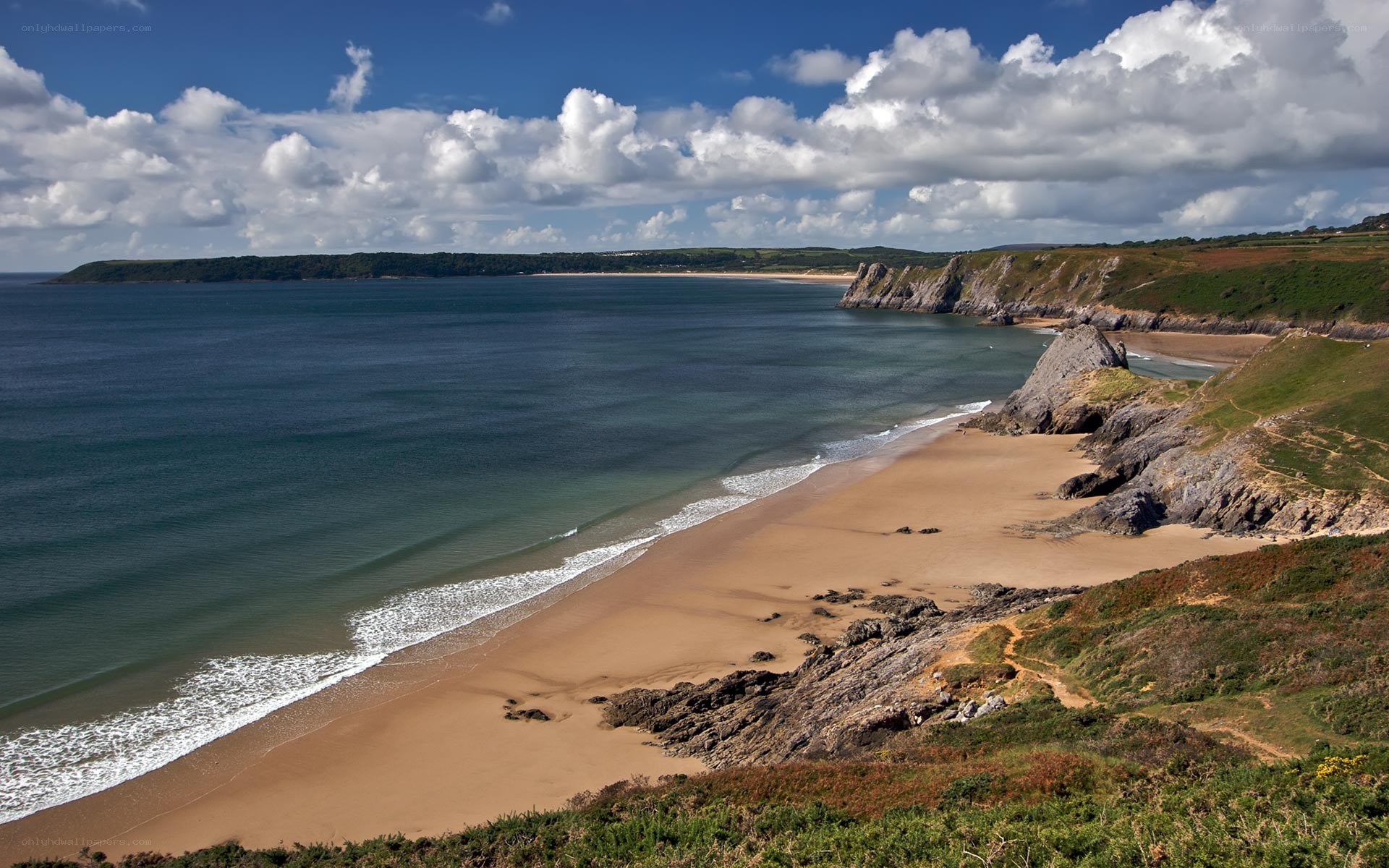 coastal bay with sandy beach