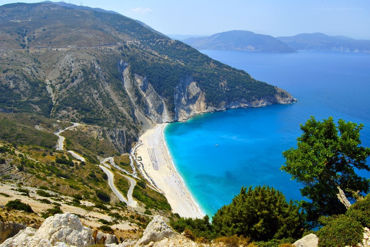 Coastal bay with sandy beach