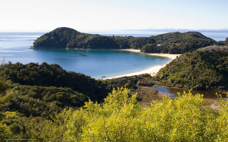 coastal bay with sandy beach