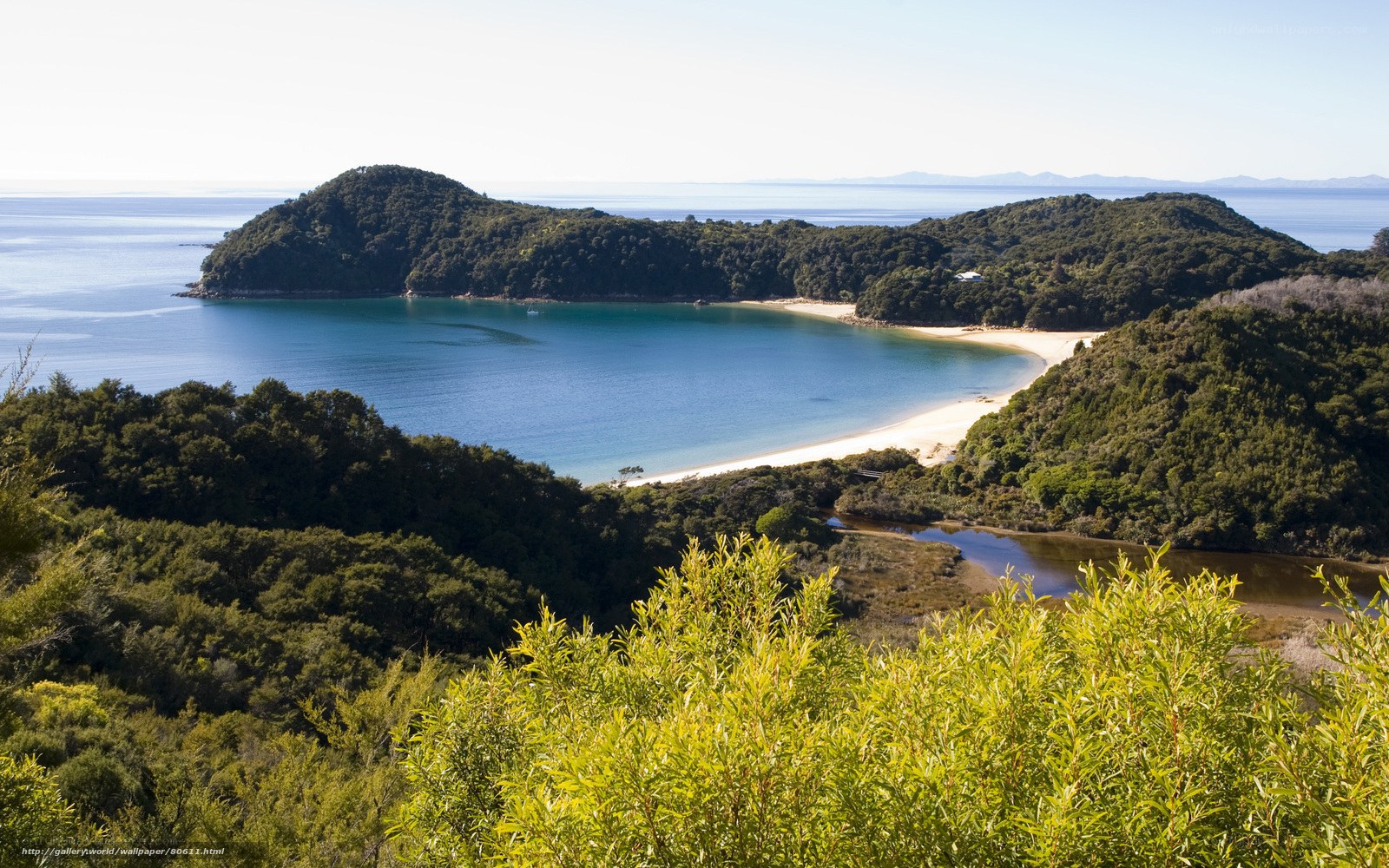 coastal bay with sandy beach