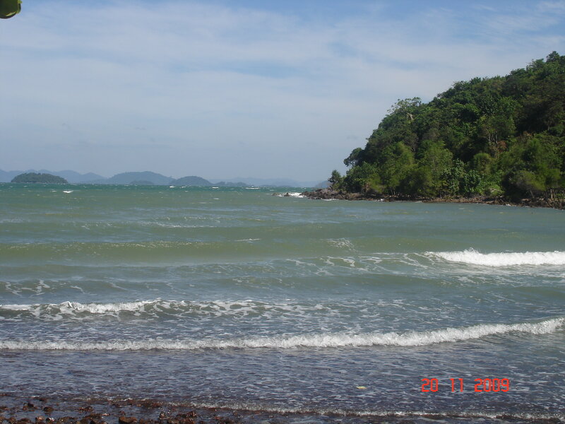 Coastal Bay with Waves — Blue