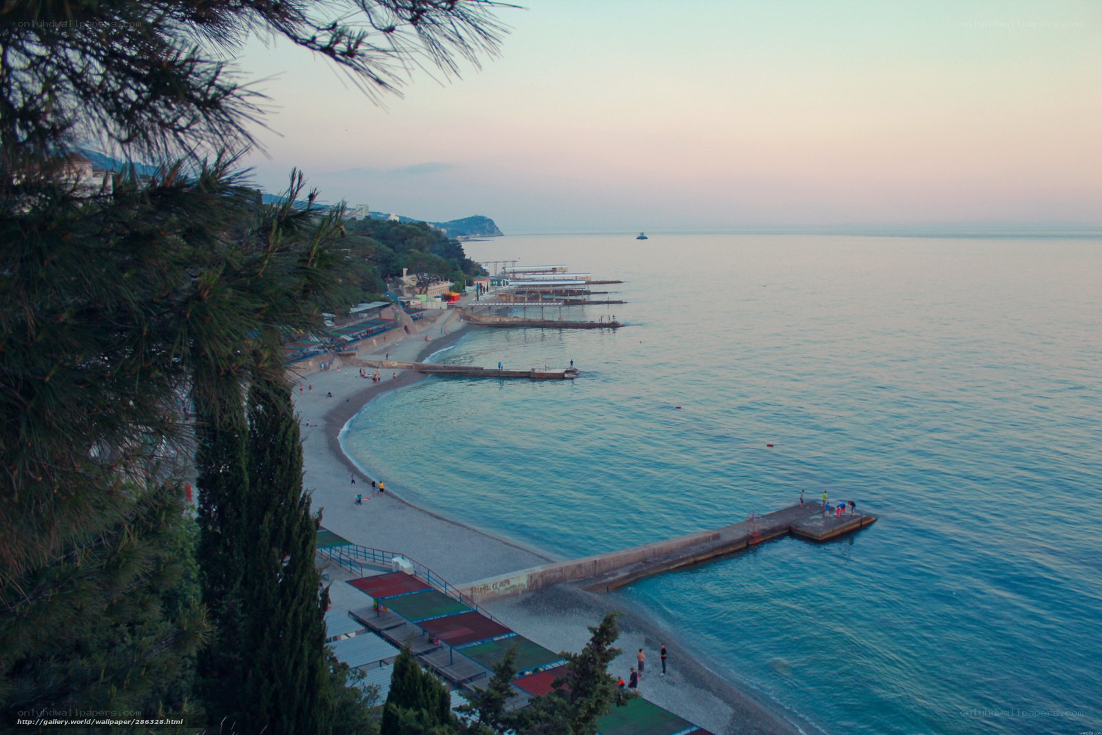 coastal beach at dusk