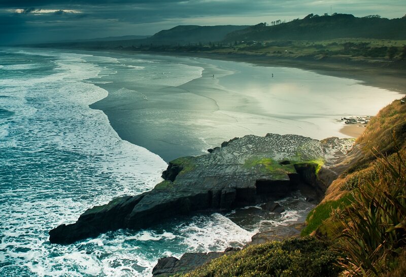 Coastal Beach Landscape — Blue, Dramatic