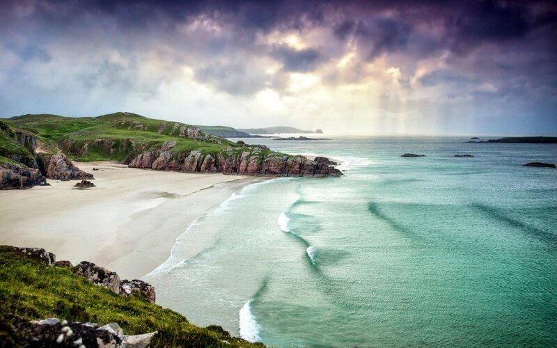 Coastal Beach Landscape — Green, Dramatic