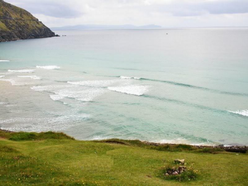 Coastal Beach with Waves — Green