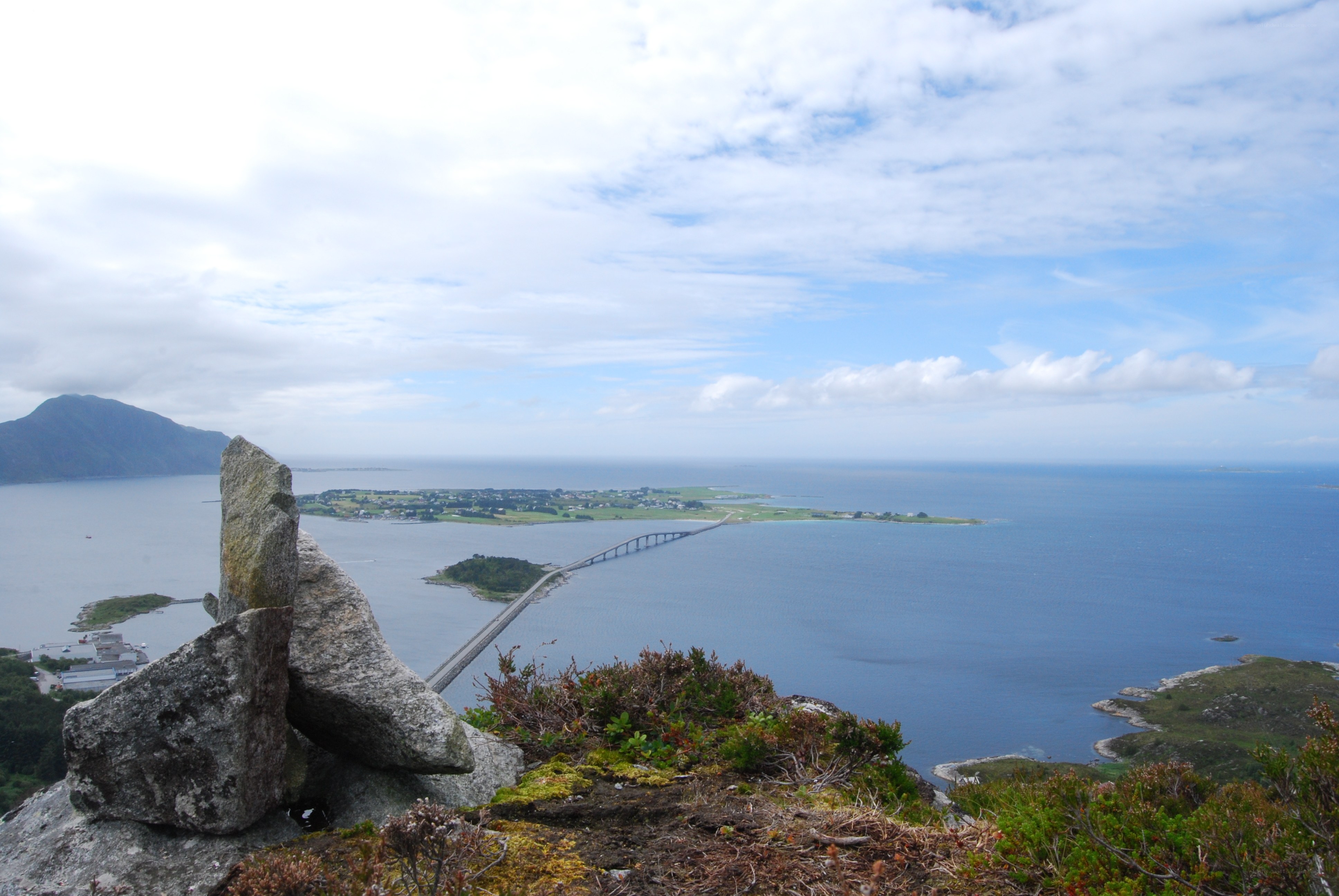 Coastal bridge and islands view