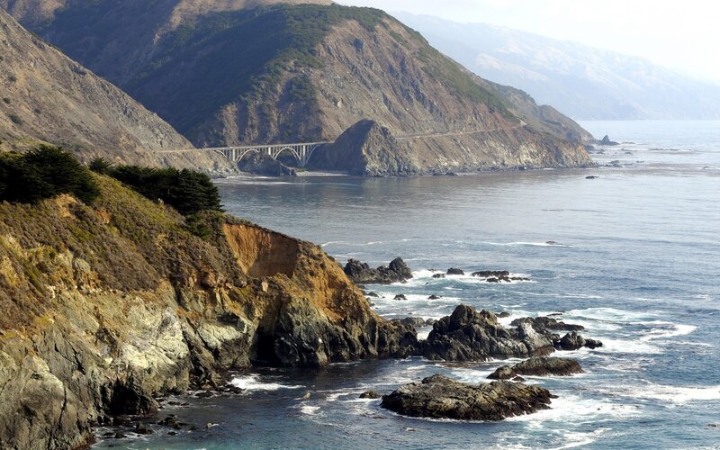 coastal bridge over ocean