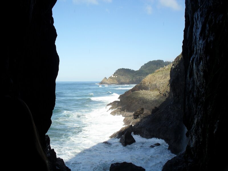 coastal cave view of ocean