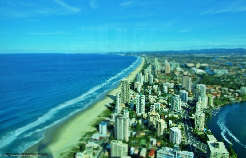 coastal city aerial view