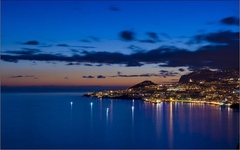 coastal city at twilight