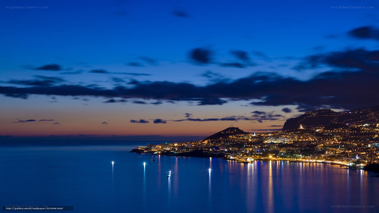 coastal city at twilight