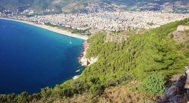 Coastal City from Cliff — Blue