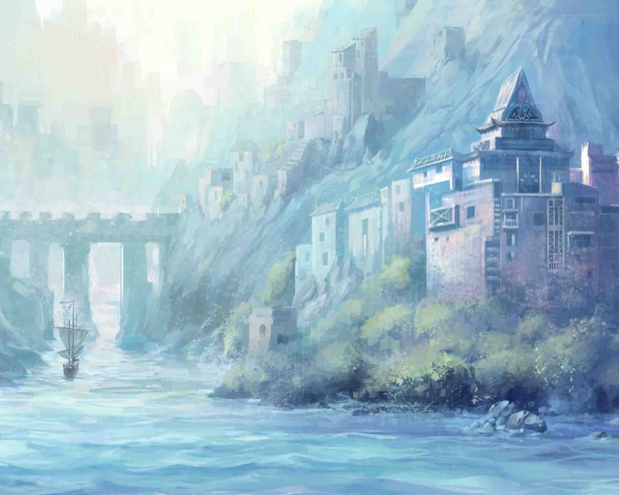 coastal city on a cliff