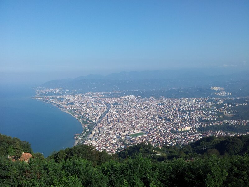 coastal city view from hill