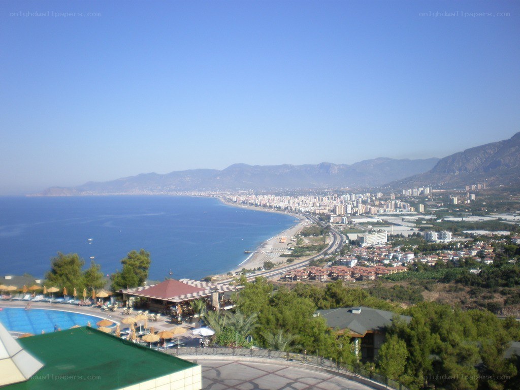 Coastal city view from resort