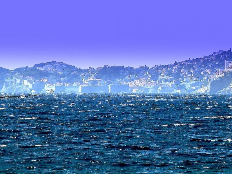 coastal city view from sea