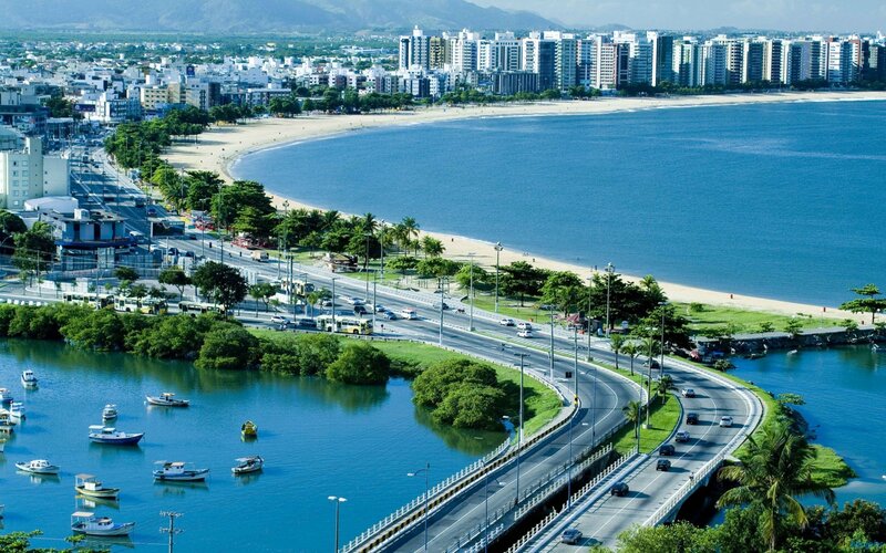 Coastal Cityscape with Beach