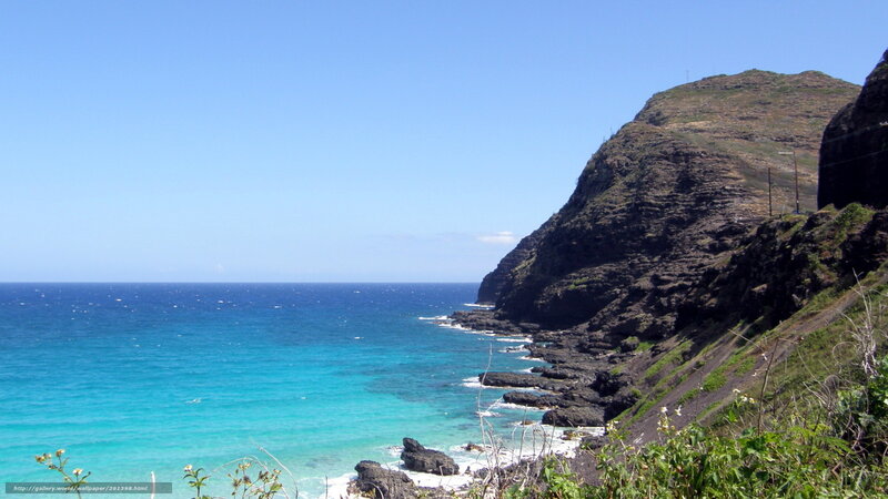 Coastal Cliff and Ocean — Blue, Serene