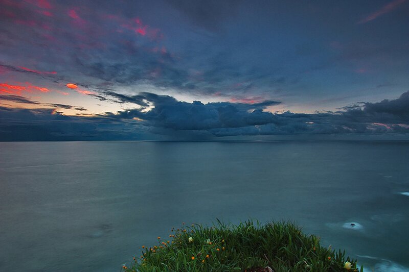 Coastal Cliff at Dusk — Blue, Dramatic, Sunset