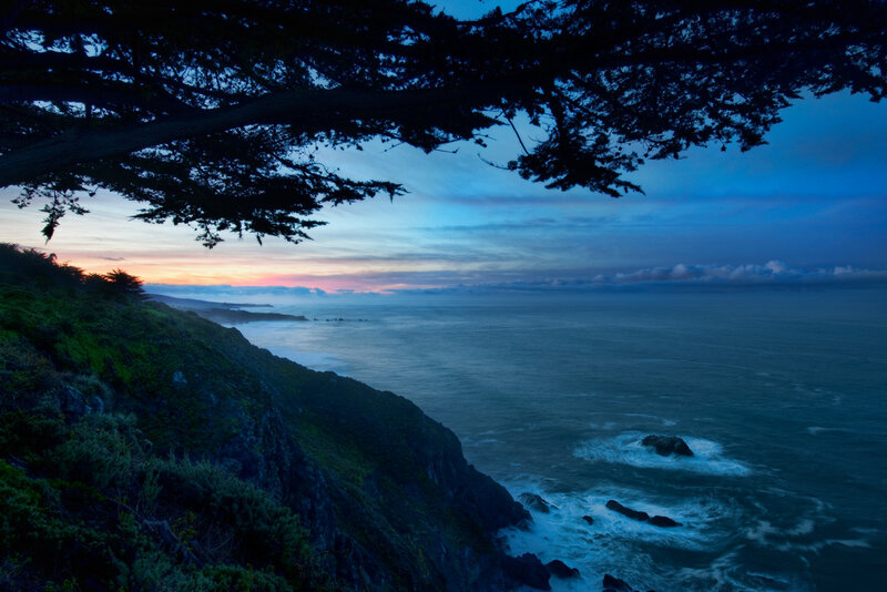 Coastal Cliff at Dusk — Blue, Serene