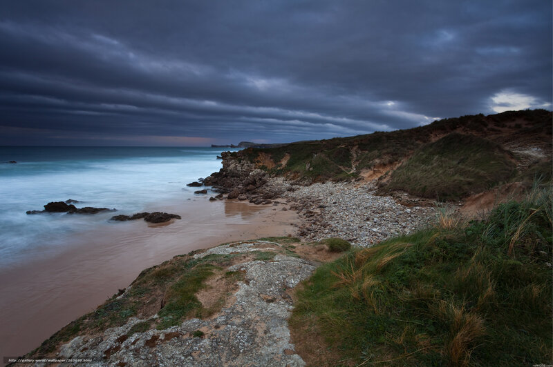 Coastal Cliff at Dusk — Gray