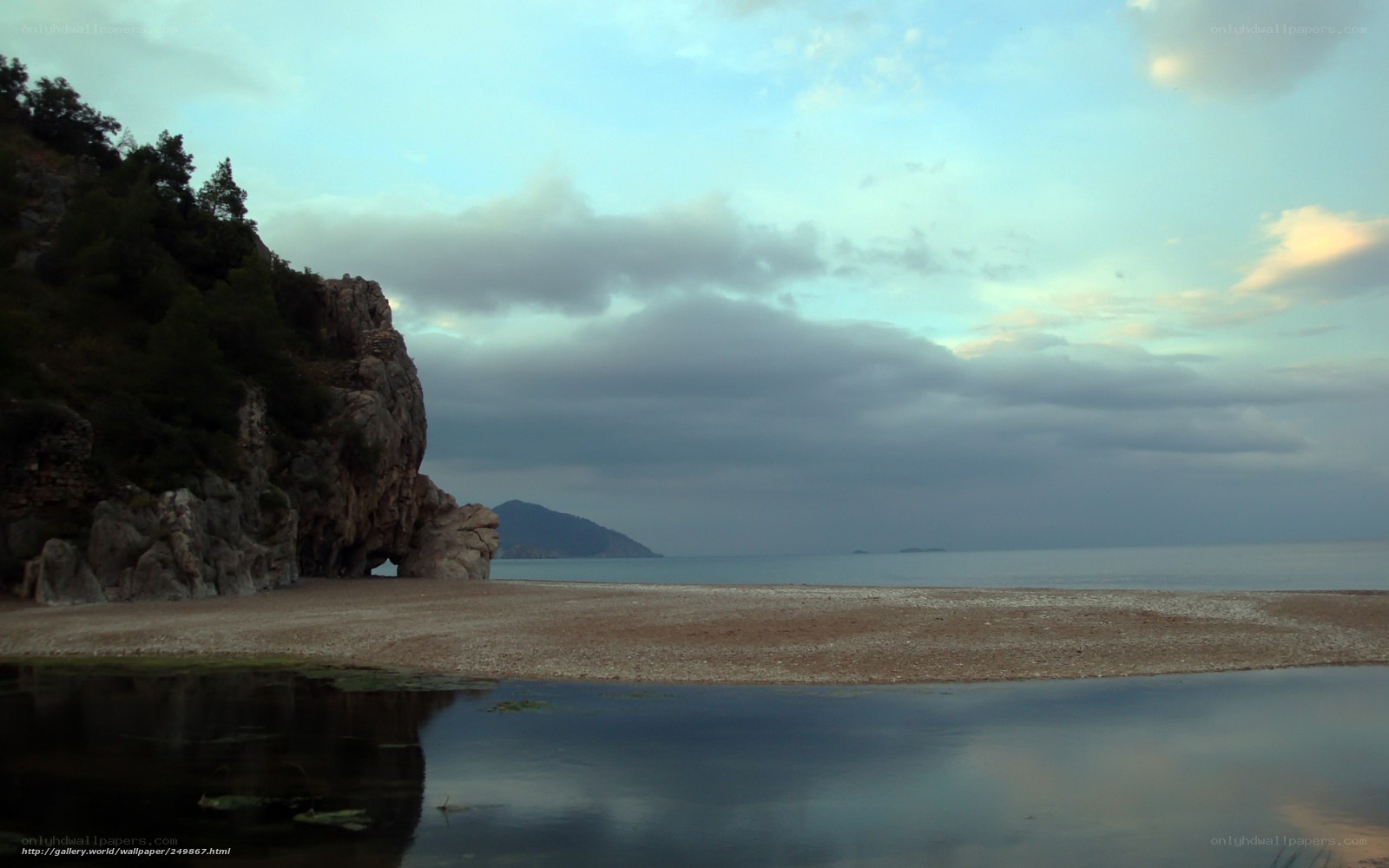 coastal cliff at dusk