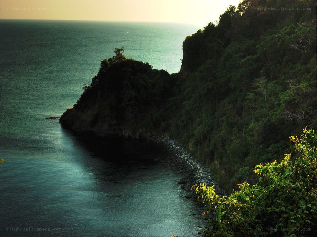 Coastal cliff at sunset