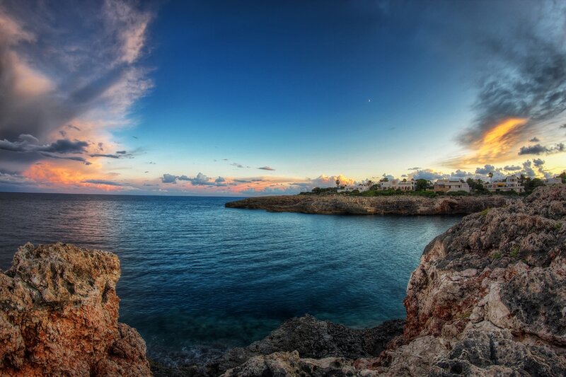 Coastal Cliff at Sunset — Blue, Dramatic