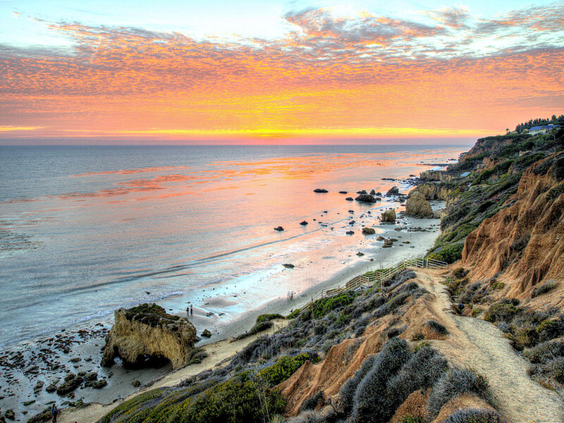 Coastal Cliff at Sunset — Orange, Serene