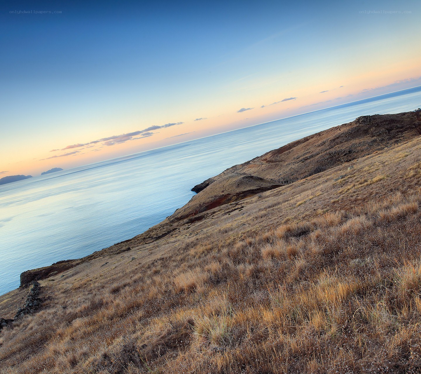 Coastal cliff at sunset