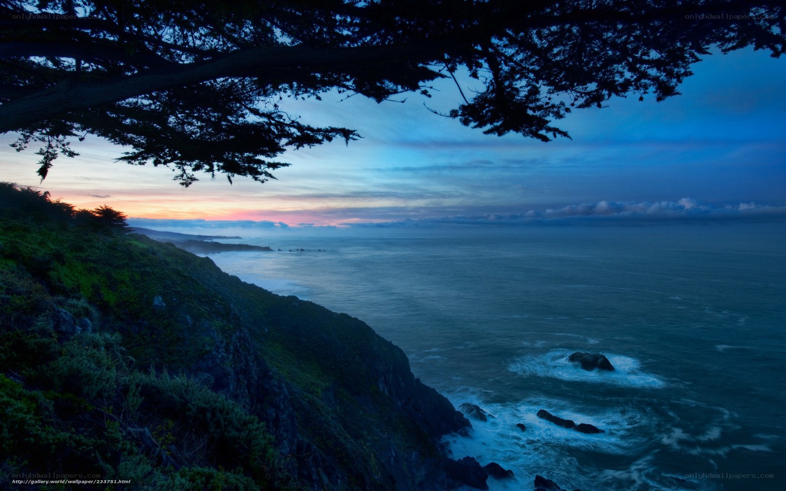 coastal cliff at twilight