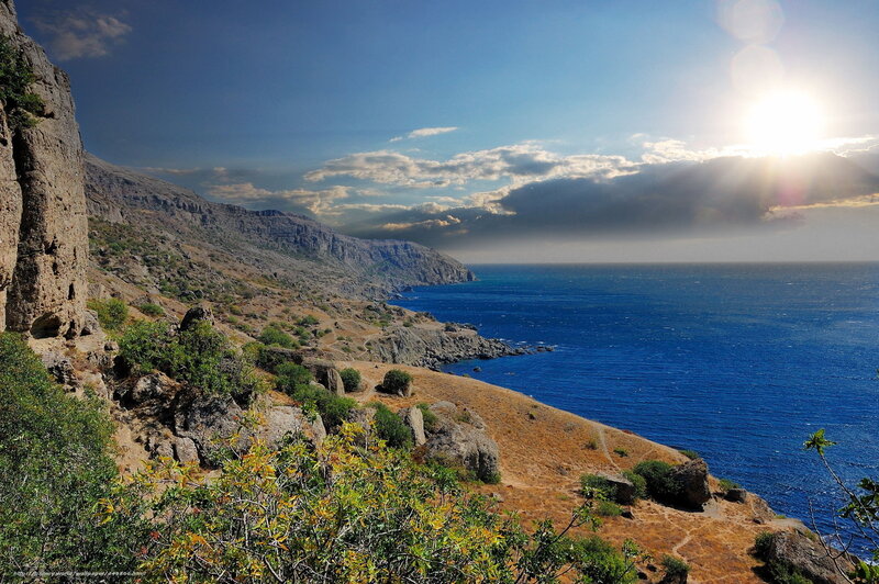 Coastal Cliff Landscape — Blue, Dramatic, Afternoon