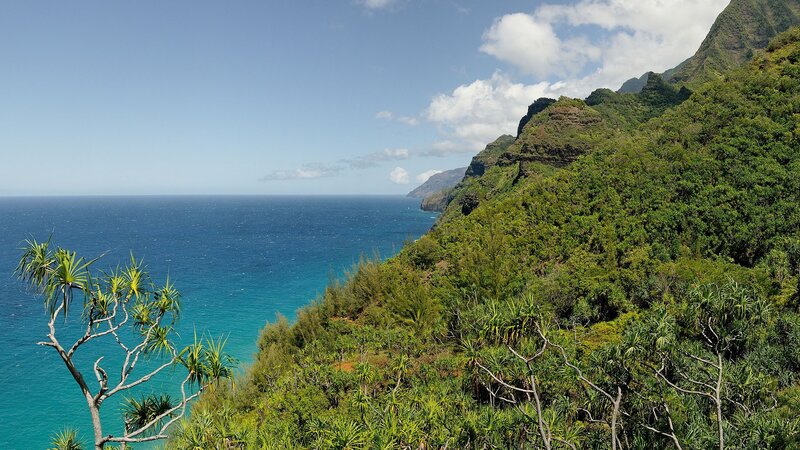 Coastal Cliff Landscape — Blue, Serene, Afternoon, Photograph, Ocean, Mountain