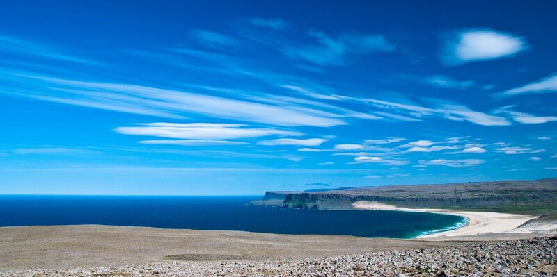 Coastal Cliff Landscape — Blue, Serene, Afternoon, Photograph, Ocean