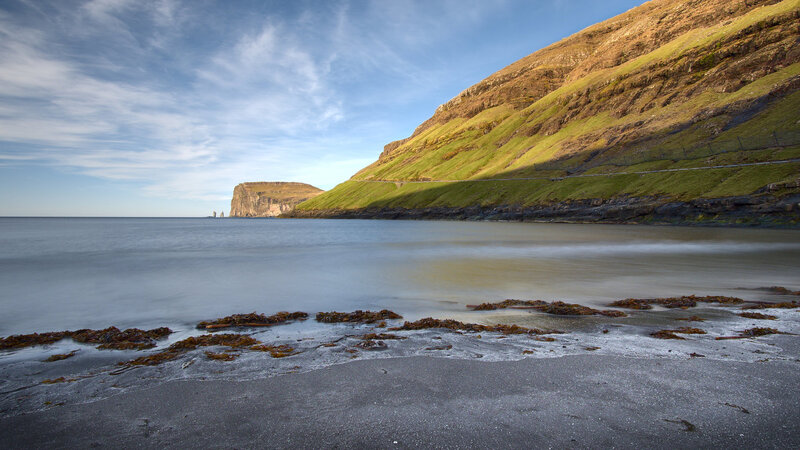 Coastal Cliff Landscape — Blue, Serene, Afternoon, Photograph, Sea