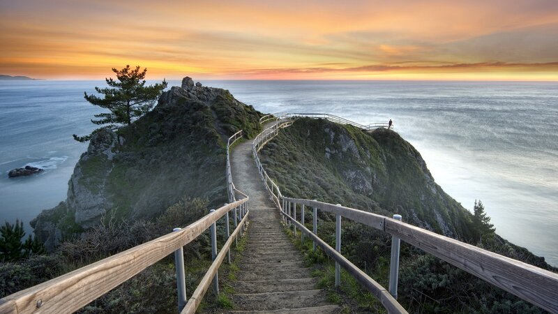 Coastal Cliff Path — Orange, Serene