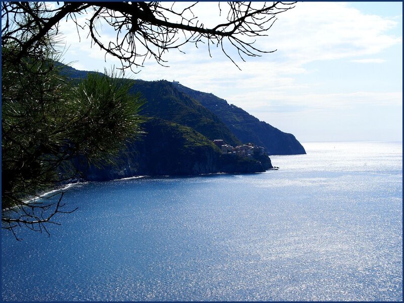 coastal cliff village view