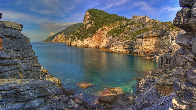 coastal cliff with ancient fortress