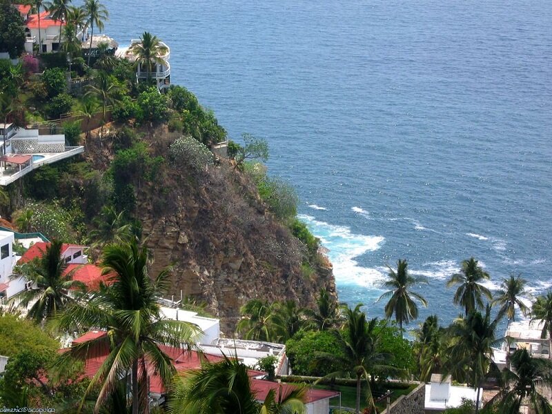 Coastal Cliff with Houses