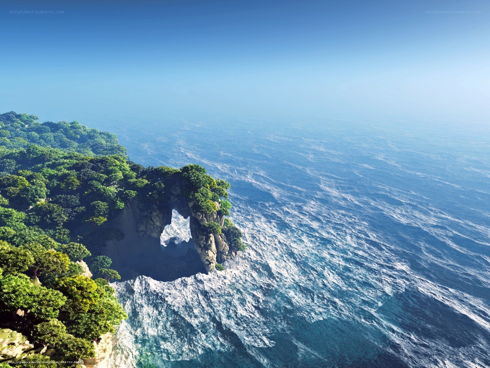 coastal cliff with natural arch