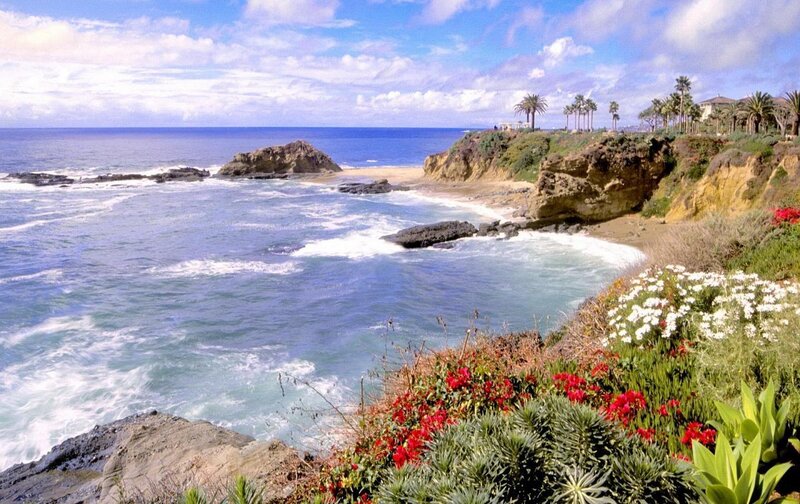 Coastal Cliff with Ocean — Blue, Serene, Afternoon