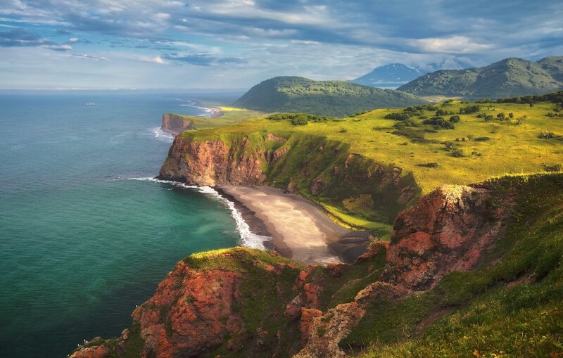 Coastal Cliffs and Beach — Green