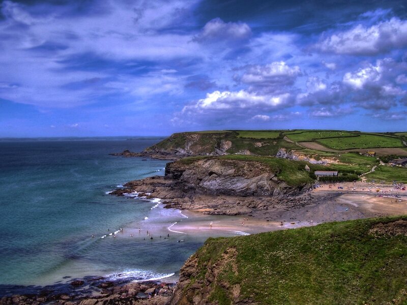 coastal cliffs and beach scene