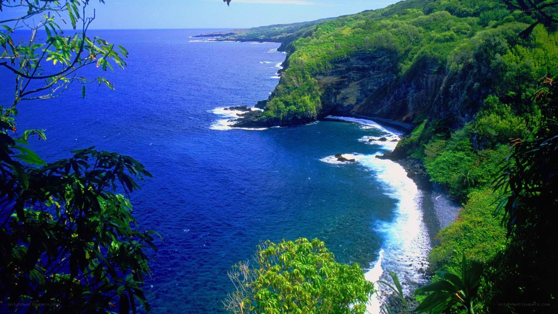 coastal cliffs and blue ocean