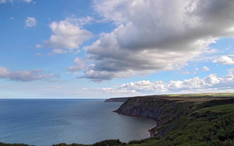 coastal cliffs and blue sea