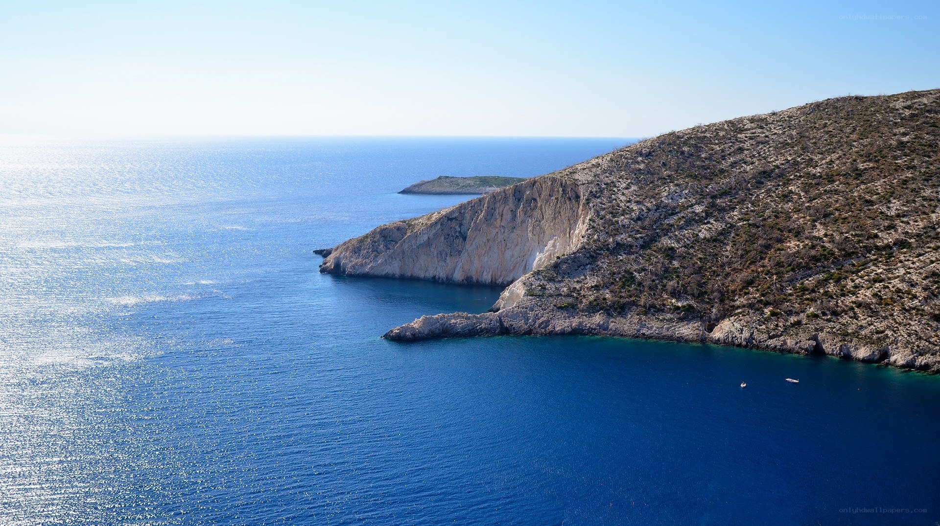 coastal cliffs and blue sea