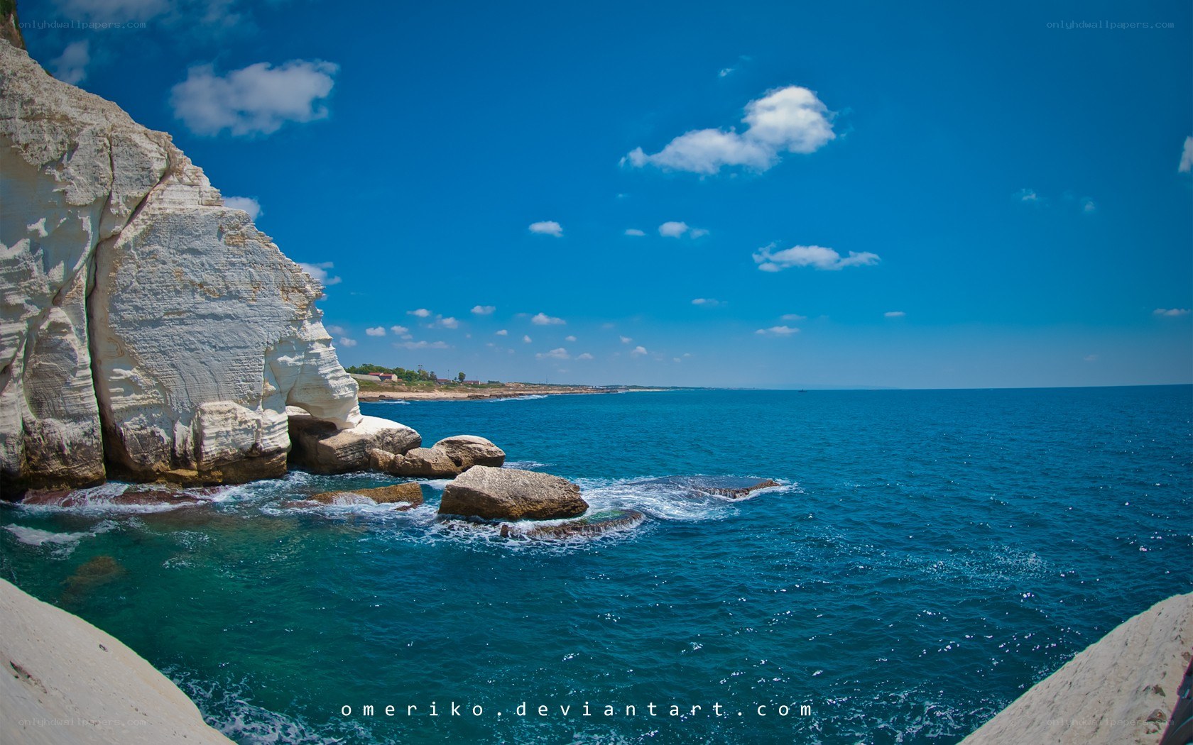 coastal cliffs and blue sea
