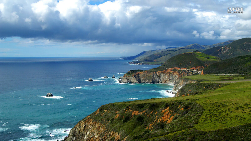 Coastal Cliffs and Ocean — Blue, Dramatic, Afternoon, Photograph, Mountains